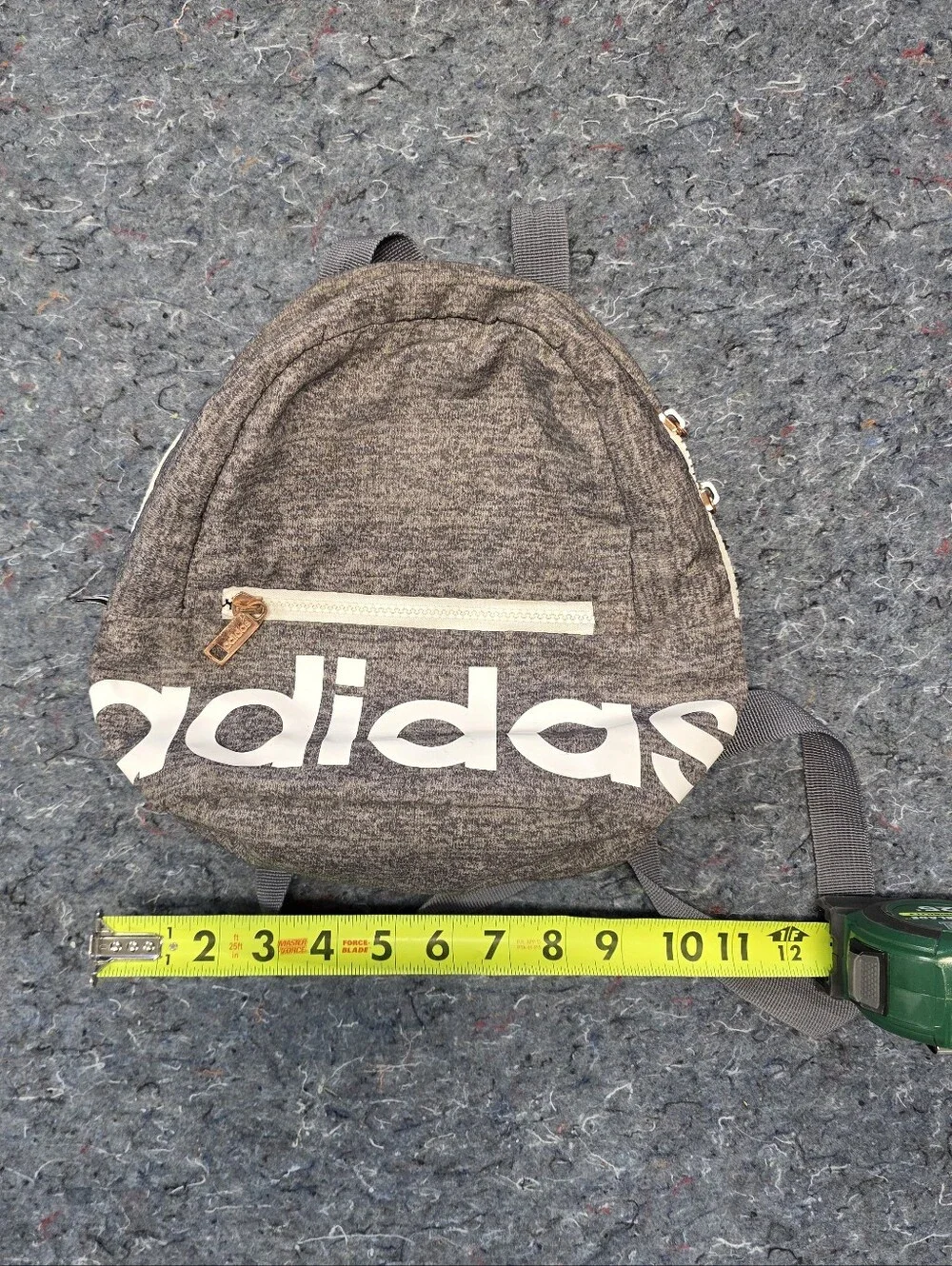 Addidas Mini Backpack Heather Gray With Golden Amber Pulls - Picture 7 of 11